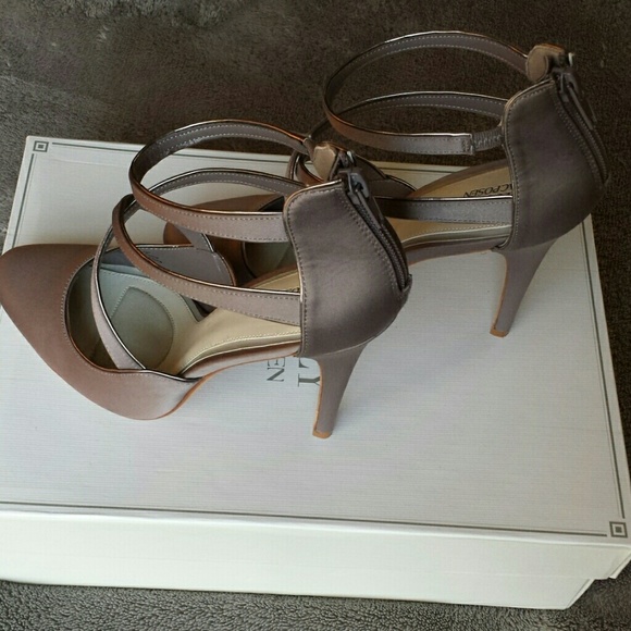 Zac Posen Gray Strappy Matte Satin Heels - Picture 8 of 10